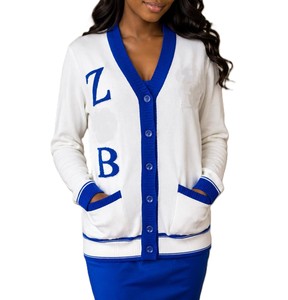 Z para Mujeres |   P |   Suéter Azul y Blanco Estilo Sorority, Informal - Product Image 2