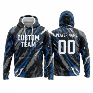 Sudadera con Capucha de Forro Polar para Hombre, con Logotipo de Equipo Personalizado en la Parte Delantera, Bolsillo, 100% Poliéster, Estampado de Camuflaje, Impresión Digital, Corte Regular, Larga - Product Image 1