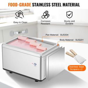 110V New Stainless Steel Fried <b>Ice</b> <b>Cream</b> Roll <b>Machine</b> 12.6\" X 8.5\" Stir Compressor Rolled <b>Ice</b> <b>Cream</b> Maker - Product Image 4