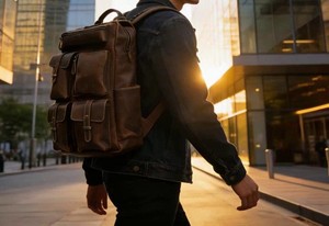 Mochila de Cuero Genuino Personalizada al por Mayor, Bolsa para Portátil para Hombre, Mochila de Cuero Real Impermeable, Bolsa de Viaje Vintage LBK-0116 - Product Image 6