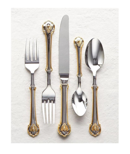 Ensemble de couverts de table en métal de luxe pour mariage, couteau, cuillère, fourchette en acier inoxydable doré, exportateur - Product Image 1