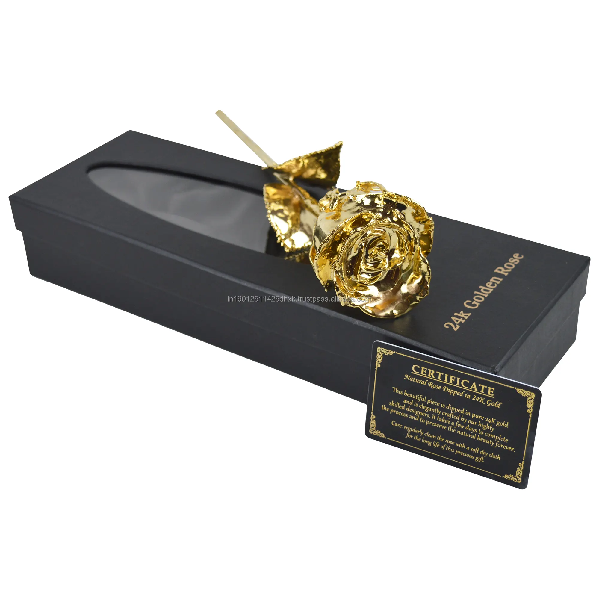 Festive 24k Gold Dipped Natural Rose Trendy Looking And Modern Real Rose Highly Design And Luxury Box Packing Best For Gift