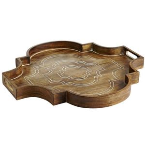 Bandeja de servir de madera de alta calidad diseñada para servicio de catering de lujo y fines decorativos para el hogar. - Product Image 4