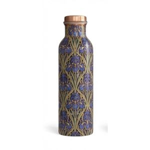 Bouteille en cuivre à imprimé bleuet botanique en gros avec bouchon, bouteille d'eau isotherme sous vide pour le sport et la gym - Product Image 6