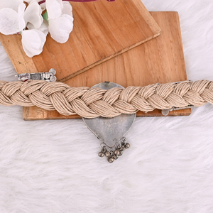 Boho Braided Jute Rope Egyptian Bastet <b>Statement</b> <b>Necklace</b> - Product Image 5