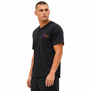 Maillot de baseball respirant à manches courtes, écologique et personnalisable pour les entraînements sportifs et les compétitions estivales masculines - Product Image 2