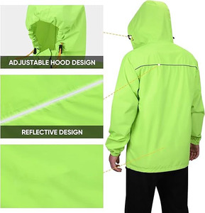 <b>Men</b>’s Ultra-Lightweight Packable Windbreaker – High-Visibility Emergency <b>Shell</b> with Integrated Travel Pouch Softshell <b>Jacket</b> - Product Image 2
