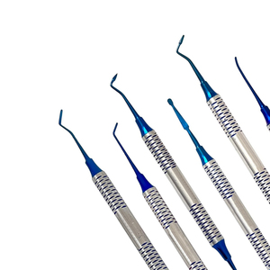 Kit Premium de 6 Piezas de Instrumentos Dentales de Resina Compuesta de Titanio Azul |   Espátula de restauración dental de doble punta antiadherente - Product Image 2