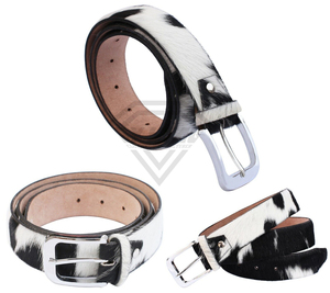 Cinturón de Cuero Vacuno con Pelo, Personalizado con Estampado de Vaca, Fabricante de Cinturones de Cuero Vacuno de Alta Calidad y Moda - Product Image 2
