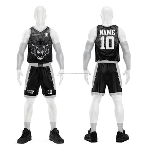 Ensemble de maillots de basket-ball pour hommes, respirant, grande taille, design uni personnalisé, 100% polyester, prix bas - Product Image 3