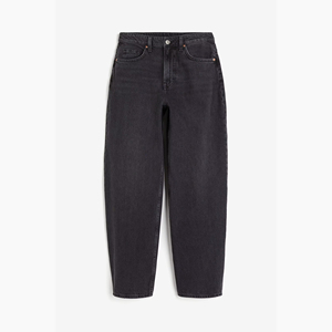 Pantalones Vaqueros de Mezclilla de Cintura Alta, Corte Recto, Lavado Oscuro, Largura al Tobillo, Ajuste Holgado, Casuales para Mujer, 100% Algodón, Color Sólido, para Otoño - Product Image 1