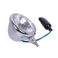 Phare avant de moto JY-16M0, design classique, boîtier en fer chromé et lentille en verre, 35W 6V/12V, remplacement, Taïwan