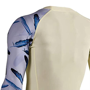 Custom Heat-Transfer Blank Wholesale Men's Long Sleeve Rash Guard UPF50 Protection Spandex/Polyester Quick Dry Breathable - Product Image 6