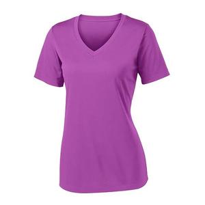 Camisetas Deportivas de Manga Corta con Cuello en V para Mujer, Ajustadas, de Punto Liso, Teñidas, Transpirables, de Viscosa/Algodón, para Uso Diario - Product Image 1