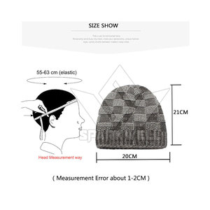 Unisex Knit Beanie Hat Striped Pattern Acrylic Warm <b>Winter</b> <b>Cap</b> Outdoor Casual Wear 56-58CM Head Circumference - Product Image 6