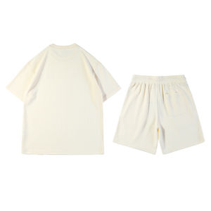 Ensemble T-shirt et short personnalisé, décontracté, deux pièces, 100% coton, tenue d'été, coupe ample, confortable, respirant, vêtements de sport - Product Image 6