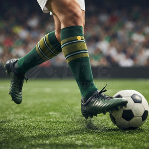 Chaussettes de football montantes pour adultes avec tissu extensible, bord côtelé, talon renforcé, respirantes et antidérapantes pour les matchs de football - Product Image 6