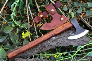 Hacha Vikinga de Acero al Carbono Forjada a Mano con Mango de Madera de Palisandro, 24 Pulgadas de Longitud Total, para Camping y Bricolaje - Product Image 4