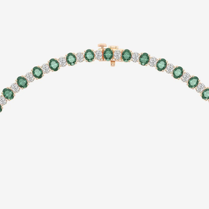 Collar de Moda con Zafiro Ovalado Creado en Laboratorio de 7.5x5.2 mm y 10 CTW, Diamante Ovalado Cultivado en Laboratorio, Gema Azul Elegante - Product Image 3