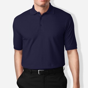 Men's <b>Navy</b> Blue Short Sleeve <b>Polo</b> <b>Shirt</b> Solid Color Pique Knitted Casual Breathable Design - Product Image 4