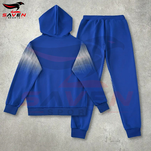 Customized Wholesale Men Track Suit Gym Workout <b>Running</b> Suit Breathable Polyester <b>Fleece</b> Hooded Tracksuit Sportswear Activewear - Product Image 3