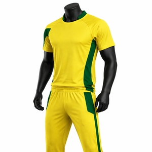Custom <b>Cricket</b> Uniform Set Yellow Green Polo <b>Shirt</b> Track Pants Team Kit Breathable Quick Dry Training Wear - Product Image 5