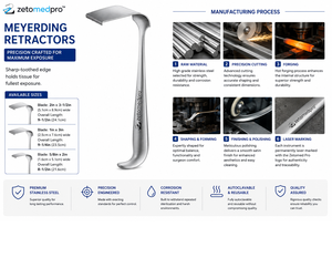Retractores Manuales MEYERDING ZETOMEDPRO con Borde Dentado Afilado, Múltiples Tamaños de Cuchilla, Juego de Instrumentos Quirúrgicos Ortopédicos - Product Image 2