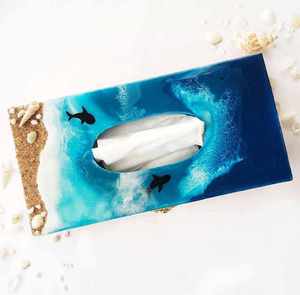 Cubierta de Resina Hecha a Mano para Caja de Pañuelos, Elegante, Duradera y Personalizable, para Decoración del Hogar u Oficina - Product Image 4