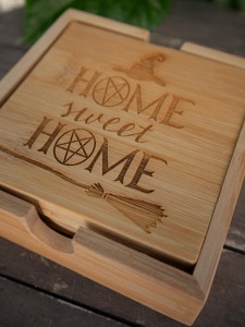 Premium Home Sweet Home Coaster Set For Coffee Tea <b>Table</b> <b>Protection</b> Office Gift For Colleagues And Corporate Events From India - Product Image 2