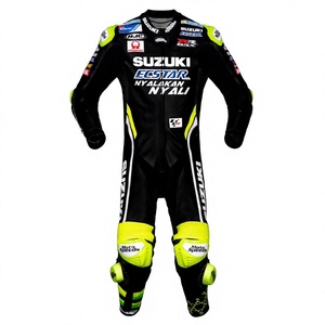 Traje de Carreras MotoCP de Cuero de Canguro/Vaca, Hecho a Medida por Zuzuki, Traje de Una Pieza Profesional con Triple Costura - Product Image 1