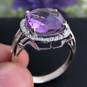 Natural Amethyst Engagement <b>Ring</b> For Women 925 Sterling Silver Solid Cut February Birthstone Jewelry - Product Image 3