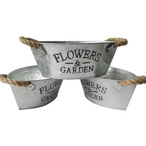 Maceta Moderna Ovalada de Metal con Relieve de Diamantes, Cubeta Grande de Acero Inoxidable para Hielo, Recipiente para Bebidas, Maceta de Jardín, Macetas Metálicas - Product Image 2