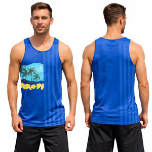 Camiseta sin mangas personalizada para hombre con estampado gráfico de palmeras, camiseta sin mangas informal para gimnasio, fitness y verano. - Product Image 4