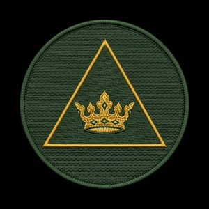 Écusson maçonnique rond en tissu bordeaux, brodé d'une couronne d'étoiles dorée, pour insignes de franc-maçonnerie, vêtements et uniformes d'ordres fraternels - Product Image 3