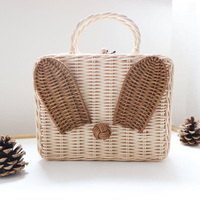 Valise en rotin de petite taille pour bébé et enfant en bas âge, faite à la main, adorable valise en forme de lapin, prix le plus bas
