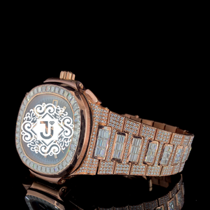 Montre mécanique ETA de qualité supérieure en acier inoxydable entièrement sertie de moissanite, pour hommes, disponible en version unisexe, prix d'exportation - Product Image 3