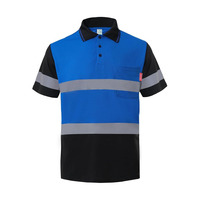 Camiseta Polo para Hombre de Alta Visibilidad con Bolsillos Reflectantes para Construcción