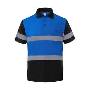 <b>Polo</b> <b>Shirt</b> for Men High Visibility Reflective <b>Work</b> <b>Shirt</b> with Pockets for Construction - Product Image 1
