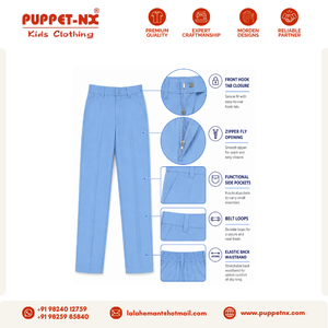 Pantalon d'uniforme scolaire bleu clair pour garçons de qualité supérieure, coupe droite classique, qualité certifiée - Product Image 6