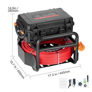 กล้องตรวจสอบท่อระบายน้ำแบบปรับระดับอัตโนมัติ 165 ฟุต/50 เมตร พร้อมหน้าจอสัมผัส 10.1 นิ้ว เครื่องส่งสัญญาณ 512Hz ตัวนับระยะทาง IP67 กล้องตรวจสอบท่อระบายน้ำแบบงู - Product Image 5