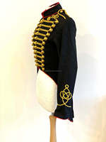 Veste Master Hussar neuve en gros pour femmes, manteau noir et rouge, vestes pour femmes de haute qualité