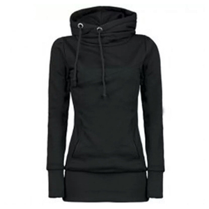 <b>Women</b> Longline <b>Cowl</b> <b>Neck</b> <b>Hoodie</b> Slim Fit Athleisure Techwear Fleece Pullover Extended Sleeve Streetwear OEM Custom - Product Image 3