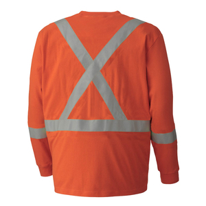 Camiseta de Seguridad Reflectante para Tráfico, Trabajo al Aire Libre, Manga Larga, Fluorescente, Alta Visibilidad, Transpirable, Tallas Grandes - Product Image 2