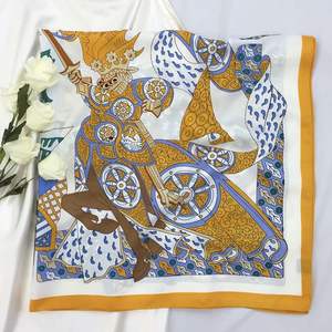 Pañuelo de Seda Estampado de Moda para Mujer, Pañuelo Cuadrado para la Cabeza, Envoltura para el Cabello, Pañuelo para el Cuello, Sensación Suave de Satén, Diseño Elegante - Product Image 4