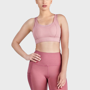 Nouveauté : soutien-gorge de sport côtelé recyclé pour femme, soutien-gorge de yoga à fort impact avec un design simple - Product Image 1