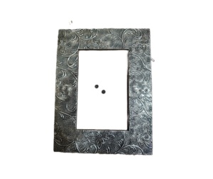 premium design Rectangle Metal <b>Mirror</b> <b>Frame</b> with Embossed Floral Pattern Durable Design - Product Image 4