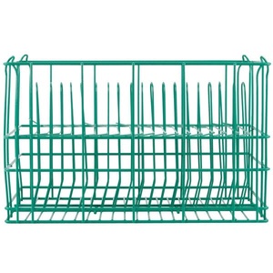 Premium Eco-Friendly Waterproof Powder Coated Green Metal Kitchen Dish <b>Rack</b> Holds 11 <b>Plates</b> Double Tier Standing Storage Basket - Product Image 3