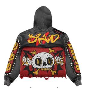 Pull à capuche noir de qualité supérieure Ensemble de survêtement coupe-vent pour l'hiver avec logo personnalisé motif uni grande taille - Product Image 5