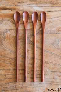 Natural Wood <b>Serving</b> <b>Spoon</b> Long Handle Wooden Dessert <b>Spoon</b> Handmade Brown <b>Spoon</b> for Tea Coffee Kitchen - Product Image 3