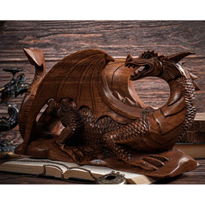 Dragón de Madera Premium, Regalo Coleccionable, Estilo Chino, Estatua de Dragón Decorativa, Escultura de Dragón Hecha a Mano, Artesanía en Madera - Product Image 6